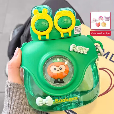 900 ml suviste laste plastikust kõrretops, armas topelt joogiveepudel, suure mahutavusega lasteaia koolitüdrukute suure kõhuga veekeetja