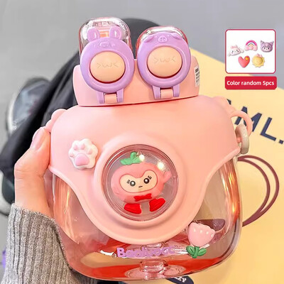 900 ml suviste laste plastikust kõrretops, armas topelt joogiveepudel, suure mahutavusega lasteaia koolitüdrukute suure kõhuga veekeetja