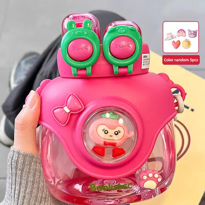 900 ml suviste laste plastikust kõrretops, armas topelt joogiveepudel, suure mahutavusega lasteaia koolitüdrukute suure kõhuga veekeetja