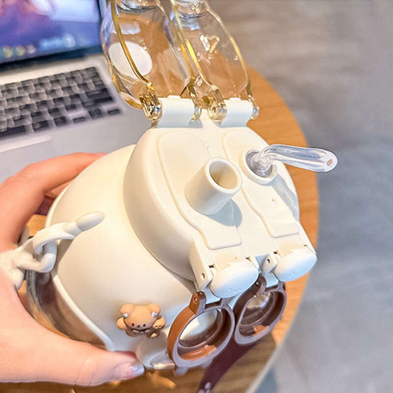 900 ml suviste laste plastikust kõrretops, armas topelt joogiveepudel, suure mahutavusega lasteaia koolitüdrukute suure kõhuga veekeetja