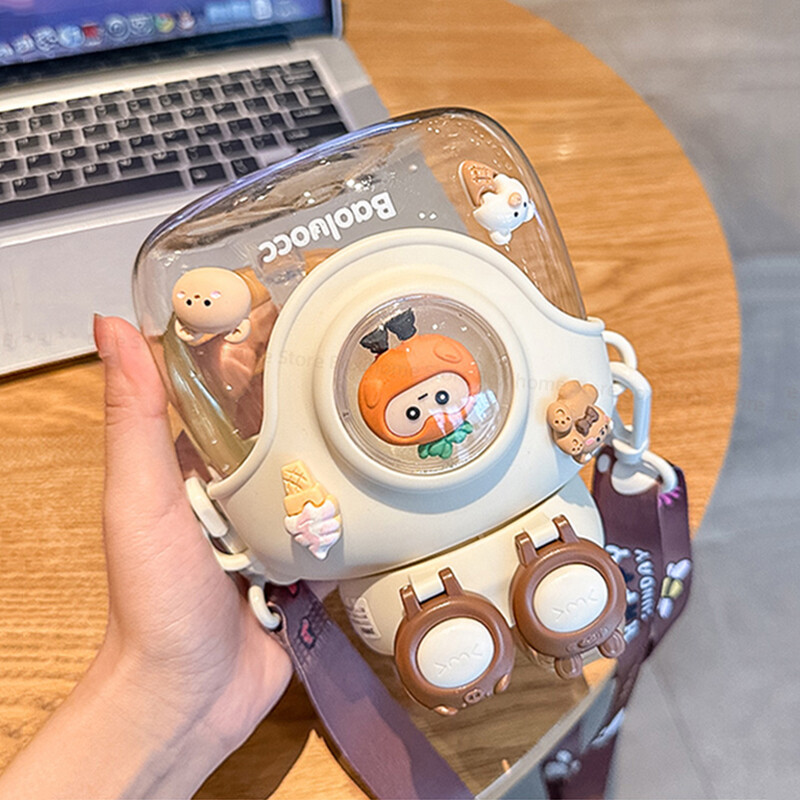 900 ml suviste laste plastikust kõrretops, armas topelt joogiveepudel, suure mahutavusega lasteaia koolitüdrukute suure kõhuga veekeetja