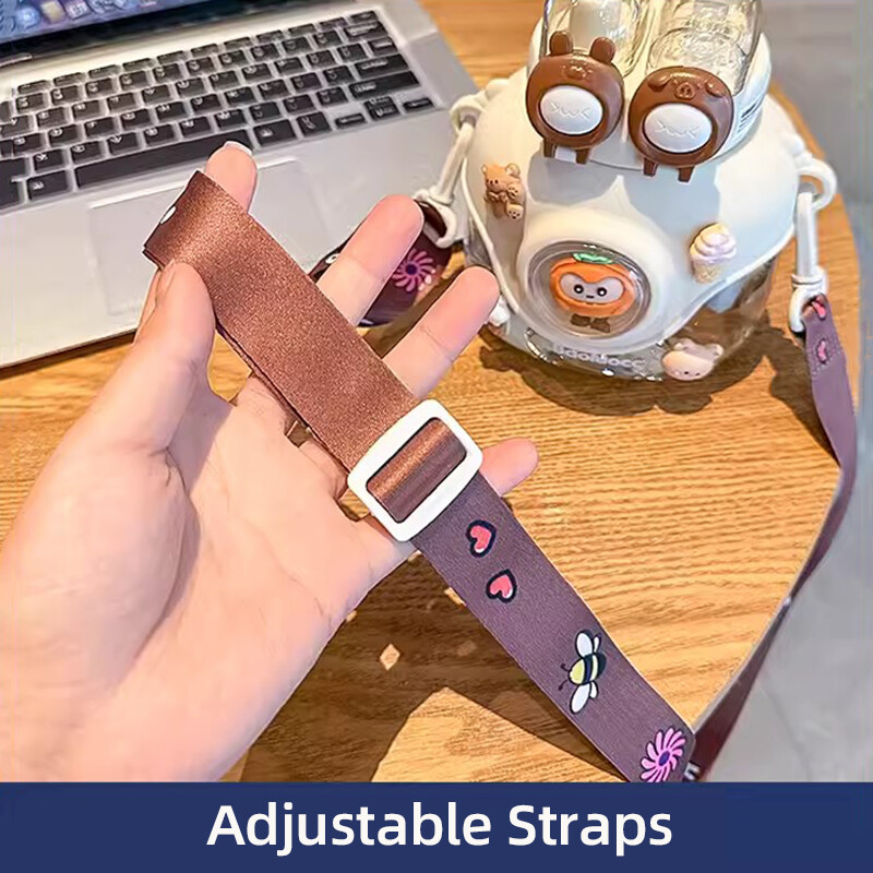 900 ml suviste laste plastikust kõrretops, armas topelt joogiveepudel, suure mahutavusega lasteaia koolitüdrukute suure kõhuga veekeetja