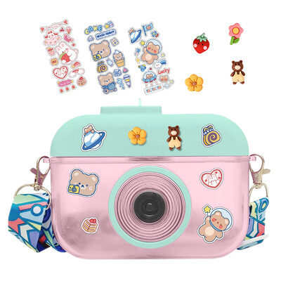 Sticlă de apă Kawaii de 400 ml, ceașcă cu paie pentru fete, cameră creativă, sticla de băut, curea de umăr reglabilă, sticla de apă potabilă