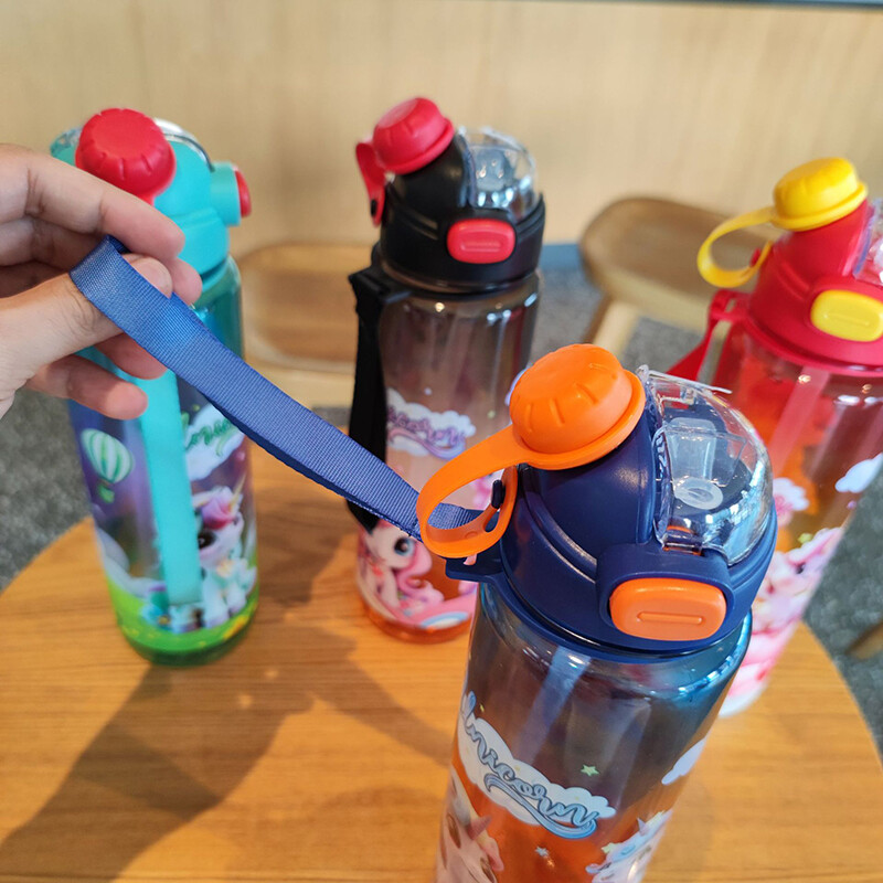 1000 ml Unicorn veepudel lastele lastele 1 l suure mahutavusega loomade kooli joogipudelid õlgedega lekkekindel välitass