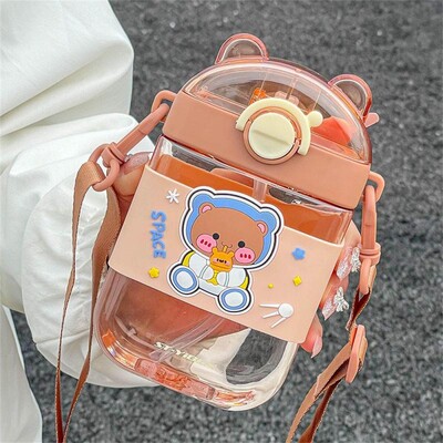 Veetass Korduvkasutatav spordiveepudel Armas õlgtops Multikas veepudel Kaasaskantav Väike karutops Algkoolilapsed