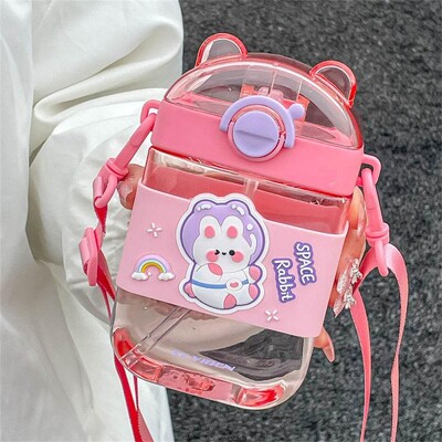 Veetass Korduvkasutatav spordiveepudel Armas õlgtops Multikas veepudel Kaasaskantav Väike karutops Algkoolilapsed