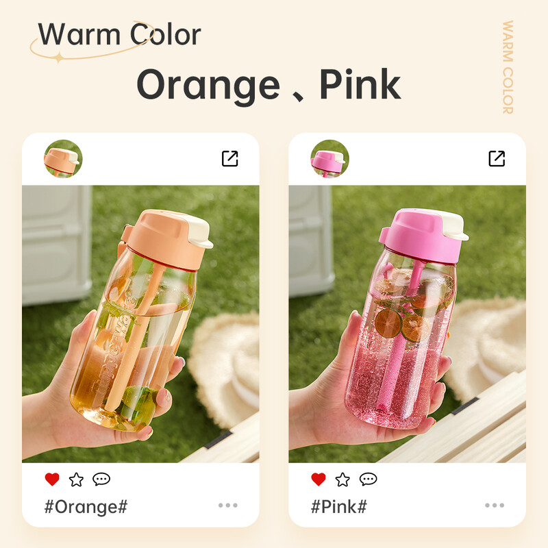 Tupperware siauras vandens butelis 550 ml nešiojamas mielas vandens butelis šiaudų puodelis nepralaidus gėrimo ąsotis vaikams mokyklai, stovyklavimui