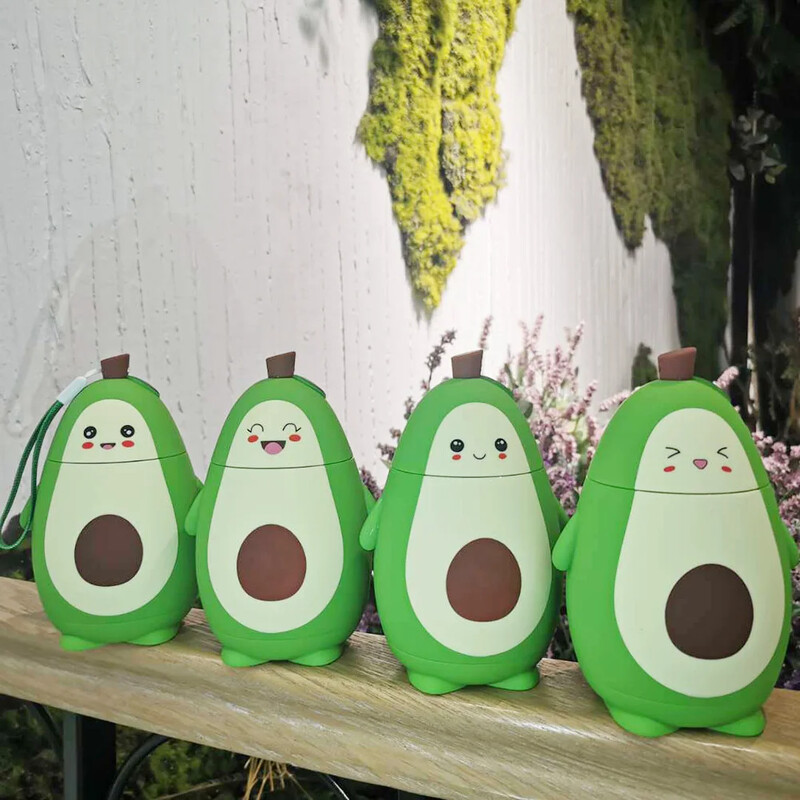 Бутилки с авокадо Бутилка за напитки Двуслойна изолация 280 мл Кани за пътуване на открито Чаши за многократна употреба Съдове за пиене за училищен офис на открито