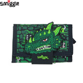 Australia Smiggle Portofel original pentru copii Poșetă pentru băieți, verde rece, cu dragon primitiv, portmoneu, suport pentru carduri pentru copii, genți cu trei ori