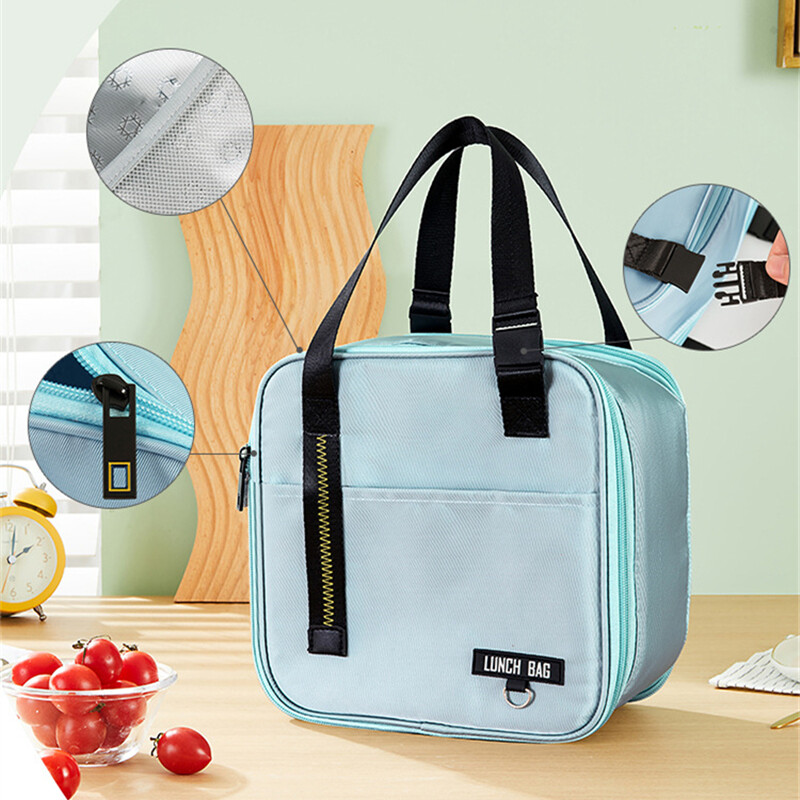 Geantă termică cutie de prânz Geanta de picnic de mare capacitate, cu fermoar, purtător de alimente, geantă de depozitare bento, container pentru femei, genți răcoritoare