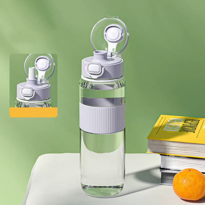 Roztomilé fľaše na vodu pre dievčatá Kawaii tekvica so slamkou 1 liter do školy Biela detská fľaša Detské plastové tekvice na pitie