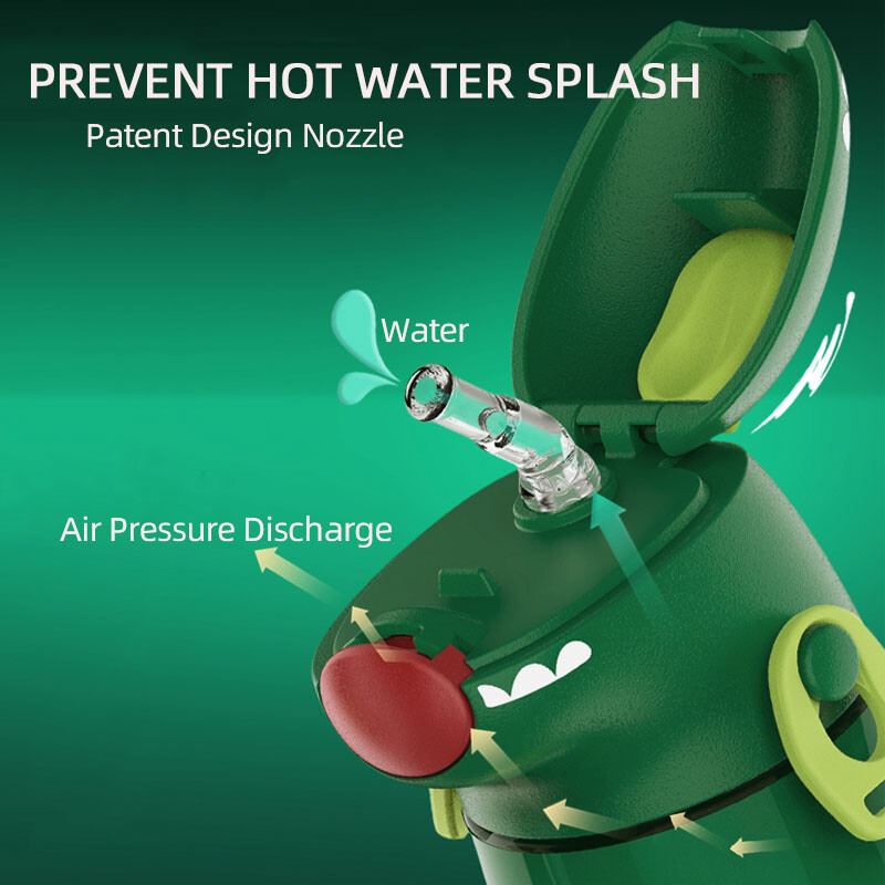 Uus Pinkah laste õlarihmaga veekeetja, kaasaskantav kooli plastikust veepudel, loominguline multikas dinosauruse kujuga 450 ml