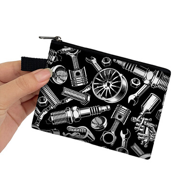 Japonia JDM Racing Car Print Monedă Poșetă Femei Mecanic Motor Turbină Bărbați Bani Monede Genți Căști Suport card de credit Poșete Cadou