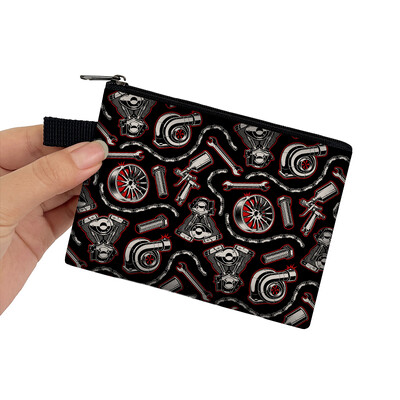 Japonia JDM Racing Car Print Monedă Poșetă Femei Mecanic Motor Turbină Bărbați Bani Monede Genți Căști Suport card de credit Poșete Cadou