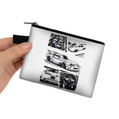 Japonia JDM Racing Car Print Monedă Poșetă Femei Mecanic Motor Turbină Bărbați Bani Monede Genți Căști Suport card de credit Poșete Cadou