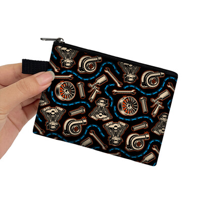 Japonia JDM Racing Car Print Monedă Poșetă Femei Mecanic Motor Turbină Bărbați Bani Monede Genți Căști Suport card de credit Poșete Cadou