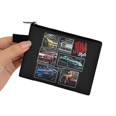 Japonia JDM Racing Car Print Monedă Poșetă Femei Mecanic Motor Turbină Bărbați Bani Monede Genți Căști Suport card de credit Poșete Cadou