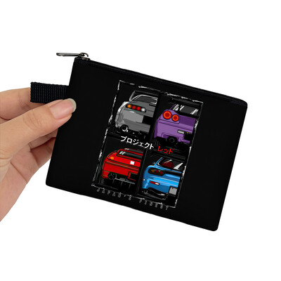 Japonia JDM Racing Car Print Monedă Poșetă Femei Mecanic Motor Turbină Bărbați Bani Monede Genți Căști Suport card de credit Poșete Cadou