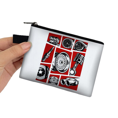 Japonia JDM Racing Car Print Monedă Poșetă Femei Mecanic Motor Turbină Bărbați Bani Monede Genți Căști Suport card de credit Poșete Cadou