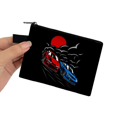 Japonia JDM Racing Car Print Monedă Poșetă Femei Mecanic Motor Turbină Bărbați Bani Monede Genți Căști Suport card de credit Poșete Cadou