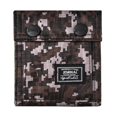 Portofel dublu cu imprimeu Camo pentru bărbați, portofel pentru copii pentru adolescenți