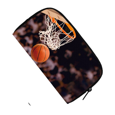 Готин портфейл с принт за футбол / баскетбол / футбол Мъжка модна клъч карта Парична чанта за монети Поставка за телефон Ежедневна дълга чанта Подарък за момчета