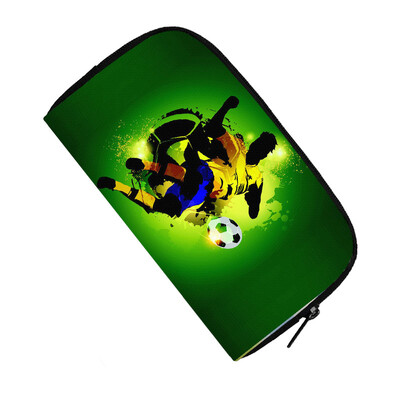 Готин портфейл с принт за футбол / баскетбол / футбол Мъжка модна клъч карта Парична чанта за монети Поставка за телефон Ежедневна дълга чанта Подарък за момчета