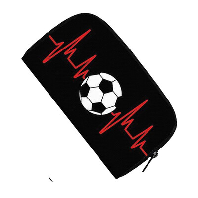 Готин портфейл с принт за футбол / баскетбол / футбол Мъжка модна клъч карта Парична чанта за монети Поставка за телефон Ежедневна дълга чанта Подарък за момчета