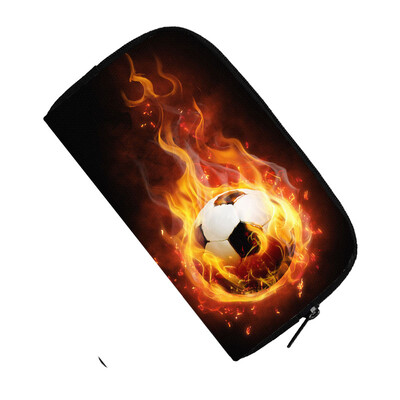 Готин портфейл с принт за футбол / баскетбол / футбол Мъжка модна клъч карта Парична чанта за монети Поставка за телефон Ежедневна дълга чанта Подарък за момчета