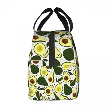 Vegan Fruit Avocado Print Insulated Lunch Tote Bag for Women Cooler Thermal Food Lunch Box for School Work Τσάντες για πικνίκ ταξιδιού