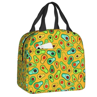 Veganska izolirana torba za ručak s printom voća i avokada za žene Hladnjak Termalna kutija za ručak za hranu za školski posao Putne torbe za piknik