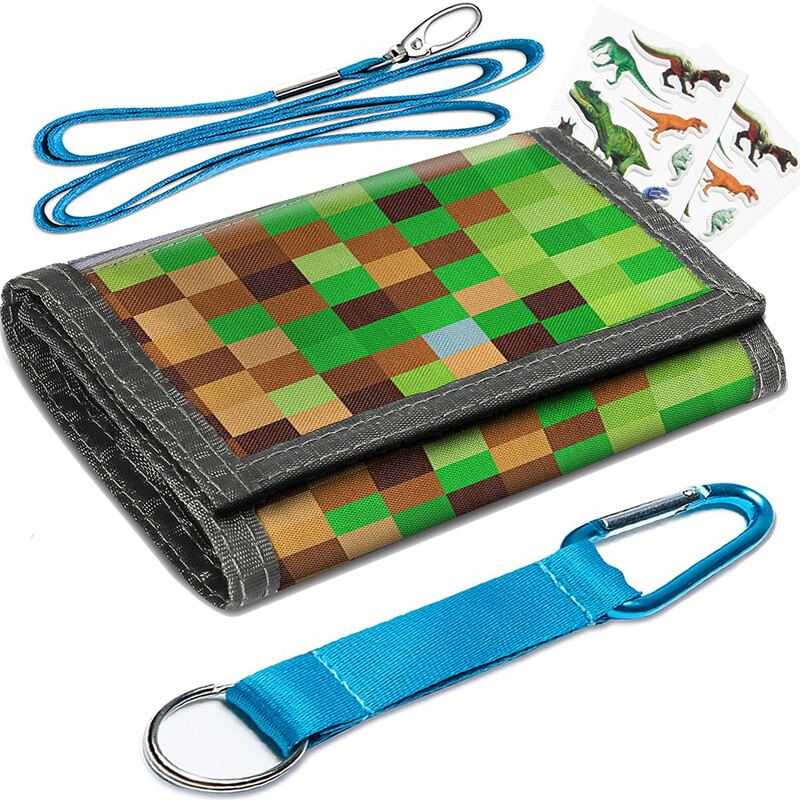 Plaid Print Lõuend Lastele Rahakott Krediitkaardi/ID-hoidja Lisad Müntide rahakotid Kokkupandav vabaaja rahakott Uudne rahakott lukuga rahakott