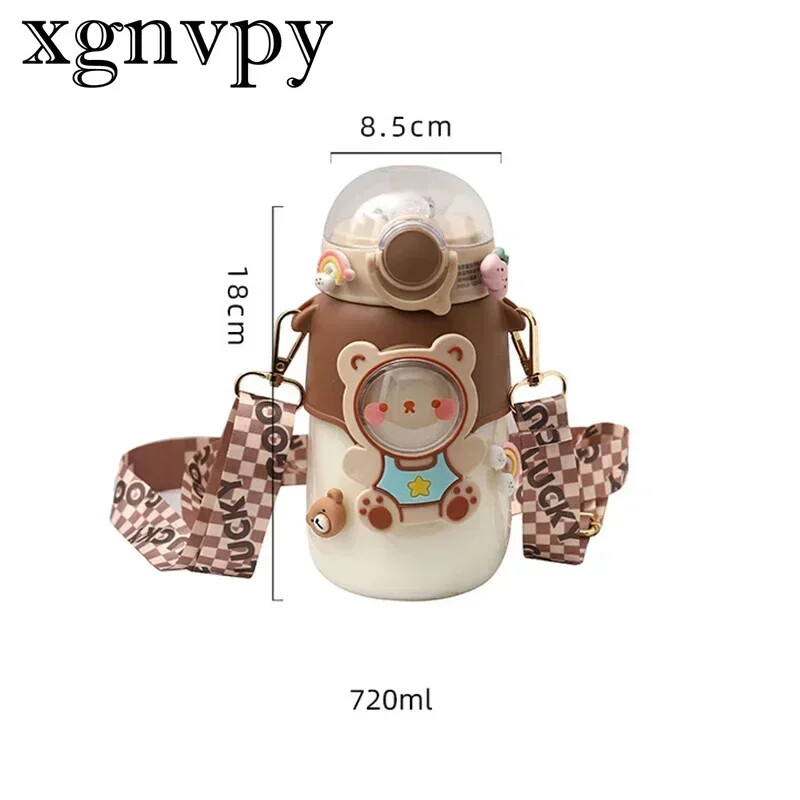 Laste veepudel koolipoiste tüdrukute tassile õlgedega BPA-vaba armas multifilmi lekkekindel kruus 720 ml kaasaskantav reisiklaas