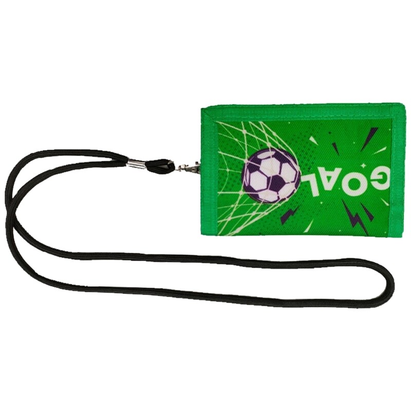 Portofel de fotbal pentru copii pentru băiat cu șnur Buzunar cu fermoar pentru monede Portofel în trei ori pentru copii mici Suporturi pentru carduri Poșetă Cadouri de zi de naștere C63F