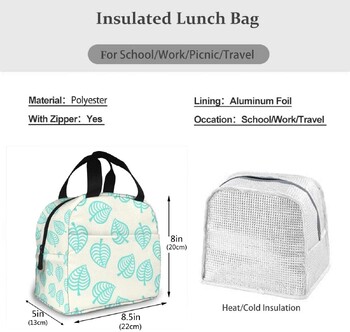 Animal Crossing Leaves Proof Leak and Refrigered Lunch Bag - Durable Compact School Lunch Box for Women Men Παιδιά