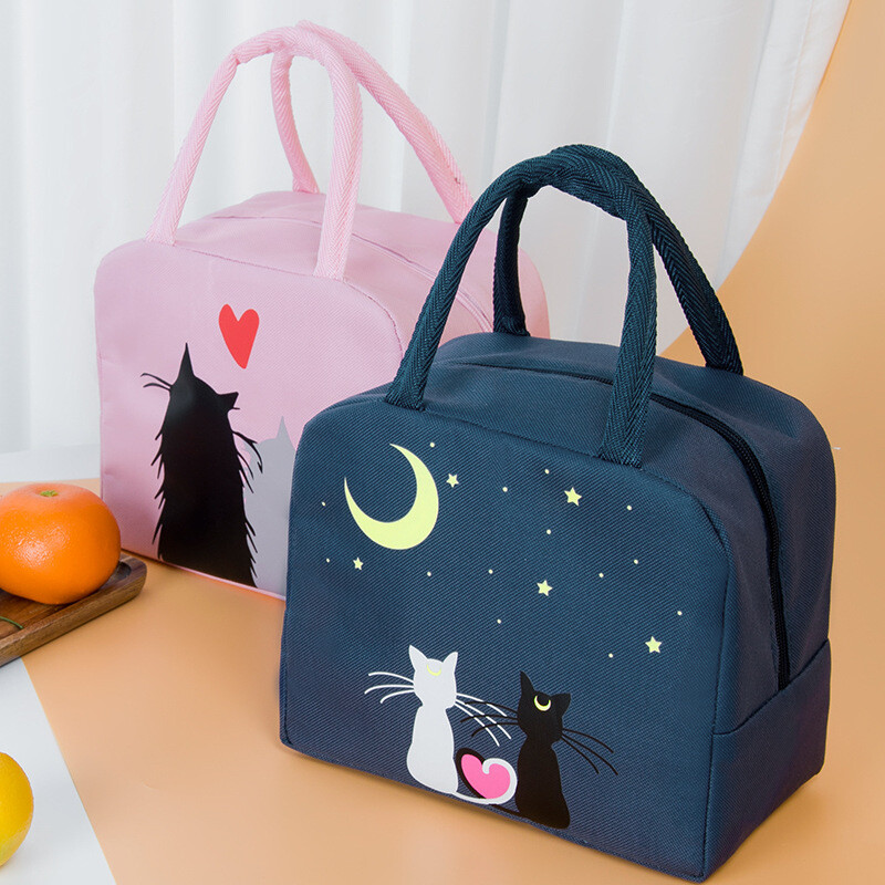 Kaasaskantavad lõunakotid naistele Jääjahuti pikniku käekotid isoleeritud termiline Bento Box kott Kooli lapse toidukandja hoiukott