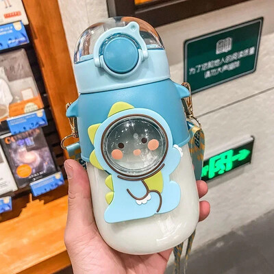 Laste veepudel koolipoiste tüdrukute tassile õlgedega BPA-vaba armas multifilmi lekkekindel kruus 720 ml kaasaskantav reisiklaas