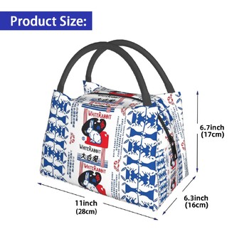 White Rabbit Candy Lunch Bags Insulated Bento Box Portable Lunch Tote Picnic Bags Cooler Thermal Bag for Women Children School