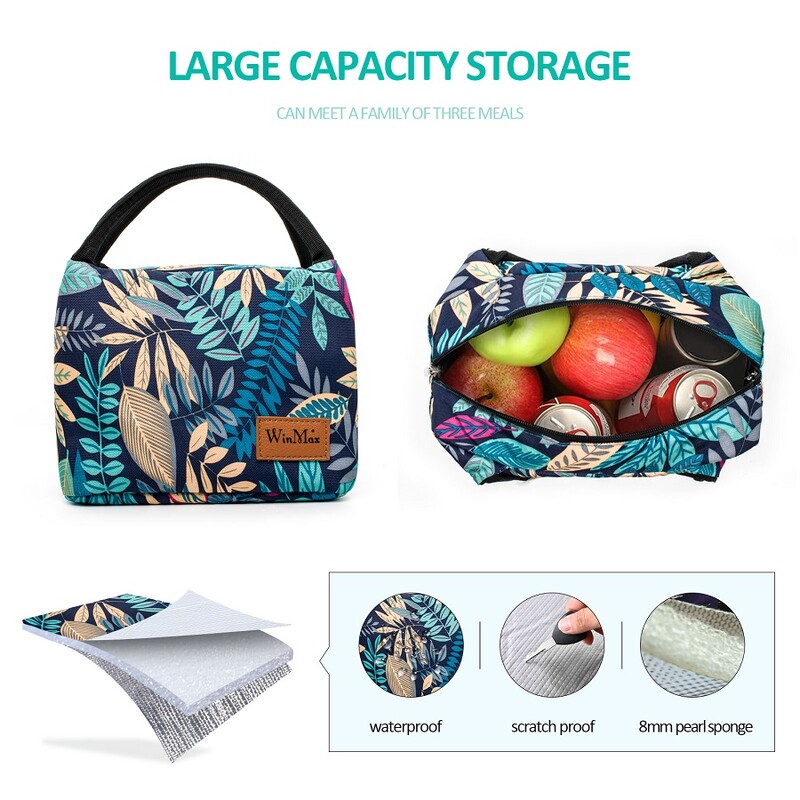 Lõunakarp Väike lõunakott, isoleeritud jahutuskott Veekindel termokott naistele, lastele, tüdrukutele ja naistele, armas tööpiknikule