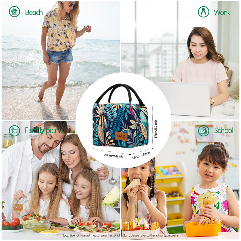 Lõunakarp Väike lõunakott, isoleeritud jahutuskott Veekindel termokott naistele, lastele, tüdrukutele ja naistele, armas tööpiknikule