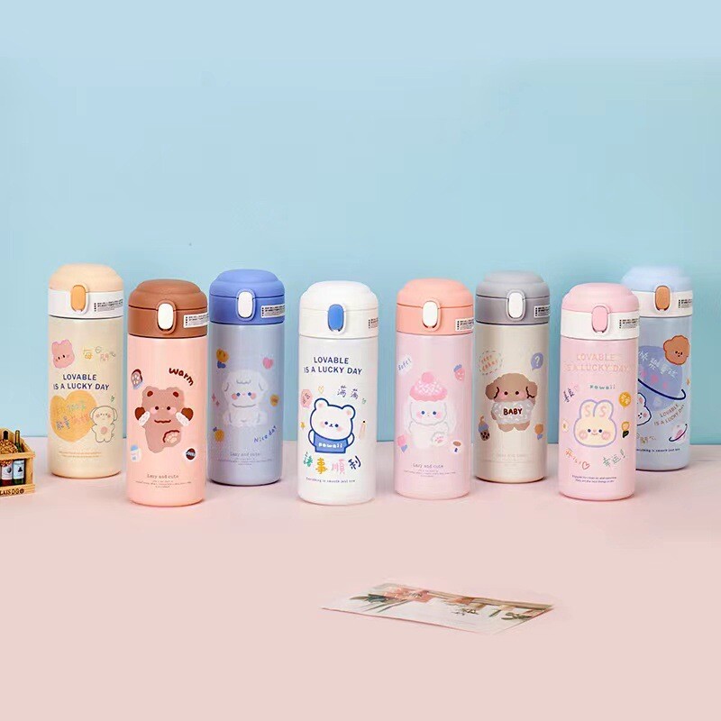 Termos šalica sa slamčicom, ručno prešana od nehrđajućeg čelika, slatka izolirana vakuumska boca vode, šalice za djevojčice, dječji školski Copo