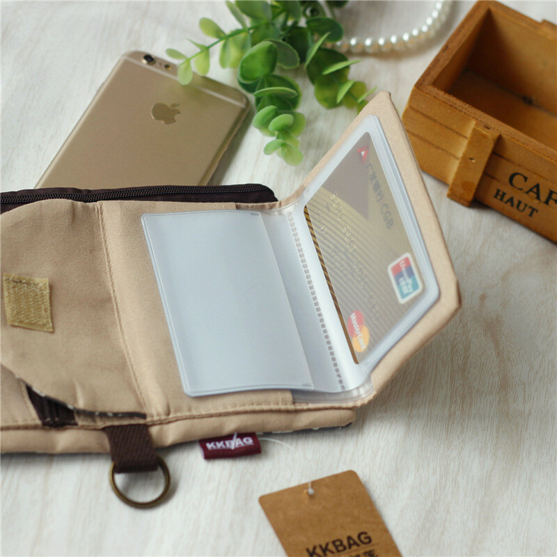 Pânză pentru femei, imprimare cu desene animate, portofel pliat, organizator de carduri mici, husă pentru chei, geantă de bani pentru doamne, posetă pentru copii, fete, femei