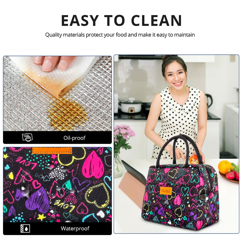 Kutija za ručak Torba za ručak Izolirana rashladna torba Vodootporna termo torba za žene Djevojke i dame, slatke za posao piknik škola