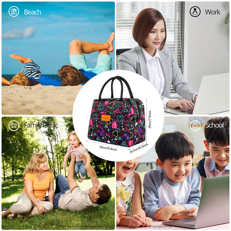 Kutija za ručak Torba za ručak Izolirana rashladna torba Vodootporna termo torba za žene Djevojke i dame, slatke za posao piknik škola