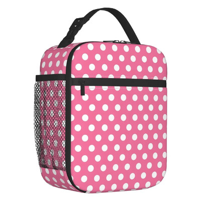 Värviline Polka Dots kaasaskantav lõunakarp naistele Multifunktsionaalne termojahuti toiduisolatsiooniga lõunakott Koolilapsed Õpilane