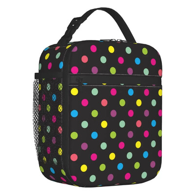 Värviline Polka Dots kaasaskantav lõunakarp naistele Multifunktsionaalne termojahuti toiduisolatsiooniga lõunakott Koolilapsed Õpilane