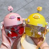 Suc de ceai de călătorie din plastic Sticla de fitness în aer liber pentru studenți portabil de vară pentru călătorii școlare de băut Sticla de apă pentru copii