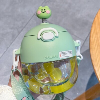 Suc de ceai de călătorie din plastic Sticla de fitness în aer liber pentru studenți portabil de vară pentru călătorii școlare de băut Sticla de apă pentru copii