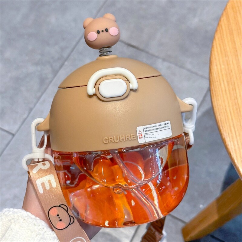 Suc de ceai de călătorie din plastic Sticla de fitness în aer liber pentru studenți portabil de vară pentru călătorii școlare de băut Sticla de apă pentru copii