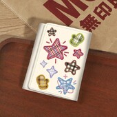 Xiuya сладки портфейли за жени звезда бродерия Harajuku стил мода Бежово портмоне за монети луксозни дизайнерски дамски карти Сгъваеми портфейли